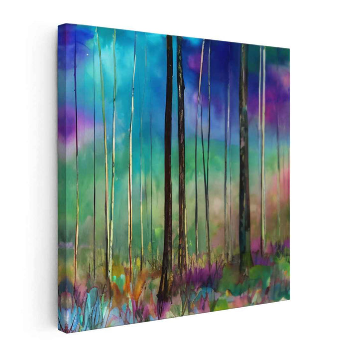 Aqua Fantasy Land: A Watercolor Wonderland Canvas Art Print