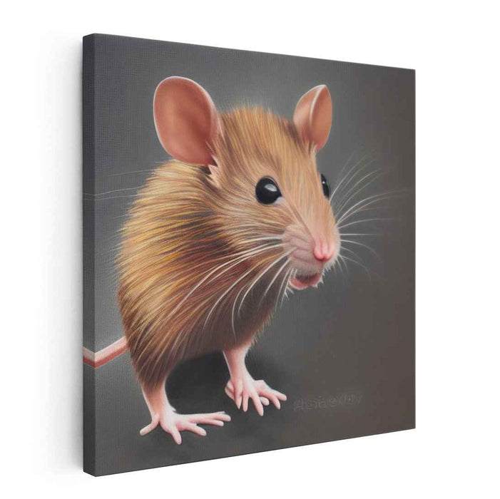 Whisker Whispers: Lifeline Mouse Portrait Canvas Art Print