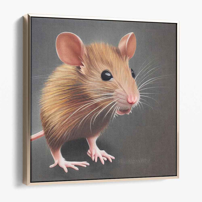 Whisker Whispers: Lifeline Mouse Portrait Canvas Art Print