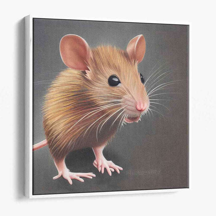 Whisker Whispers: Lifeline Mouse Portrait Canvas Art Print