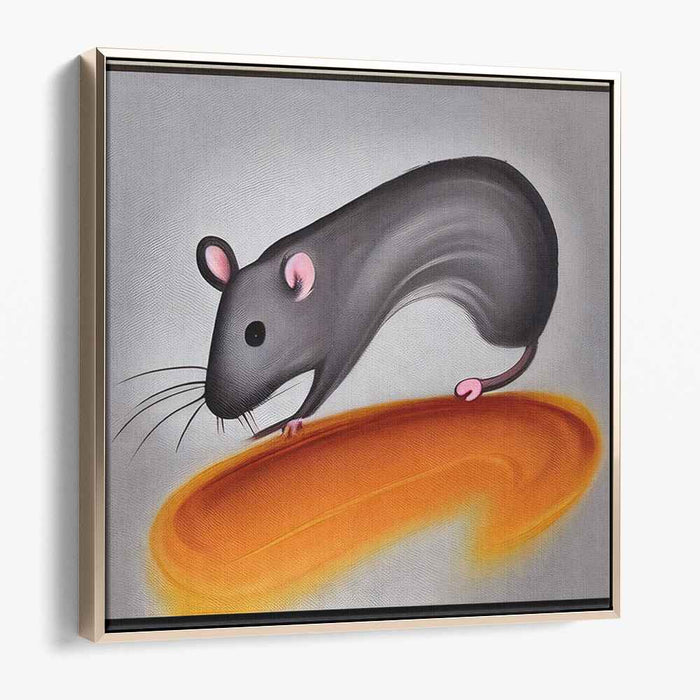 Dynamic Mouse: Playful Minimalist Animal Art on Canvas