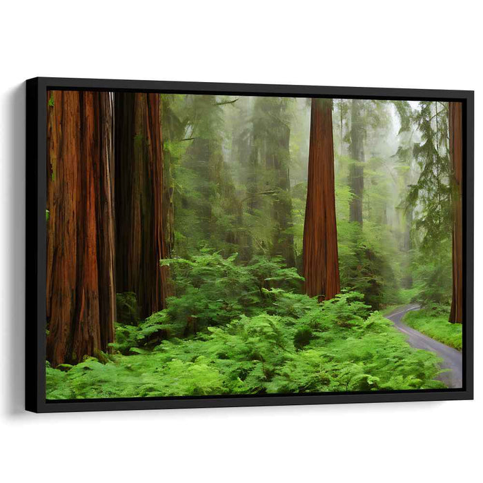 Murmur Through the Forest: A Serene Woodland Path Canvas Art Print