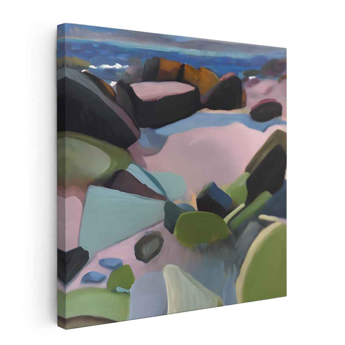 Tangled Terrain: Abstract Landscape Canvas Art Print