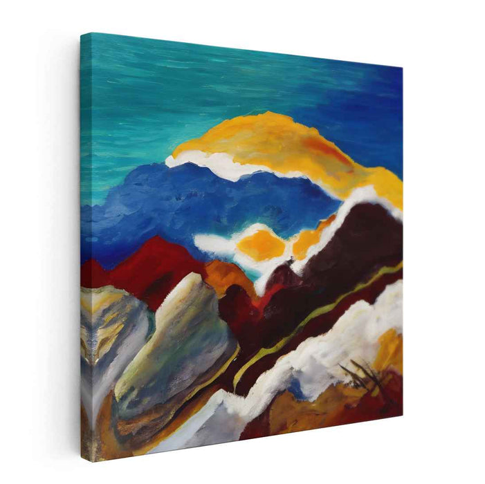 Whispers Of Peaks: Abstract Expressionist Mountain Landscape Canvas Art Print