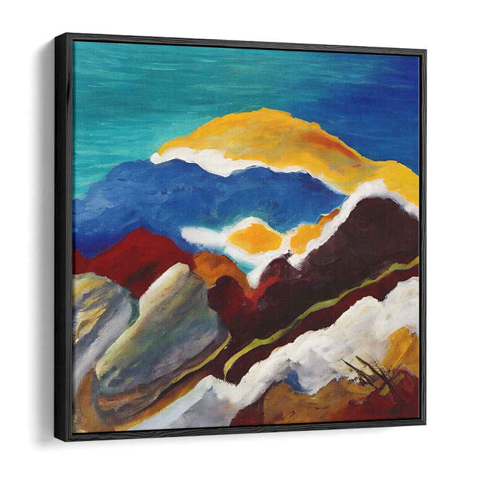 Whispers Of Peaks: Abstract Expressionist Mountain Landscape Canvas Art Print