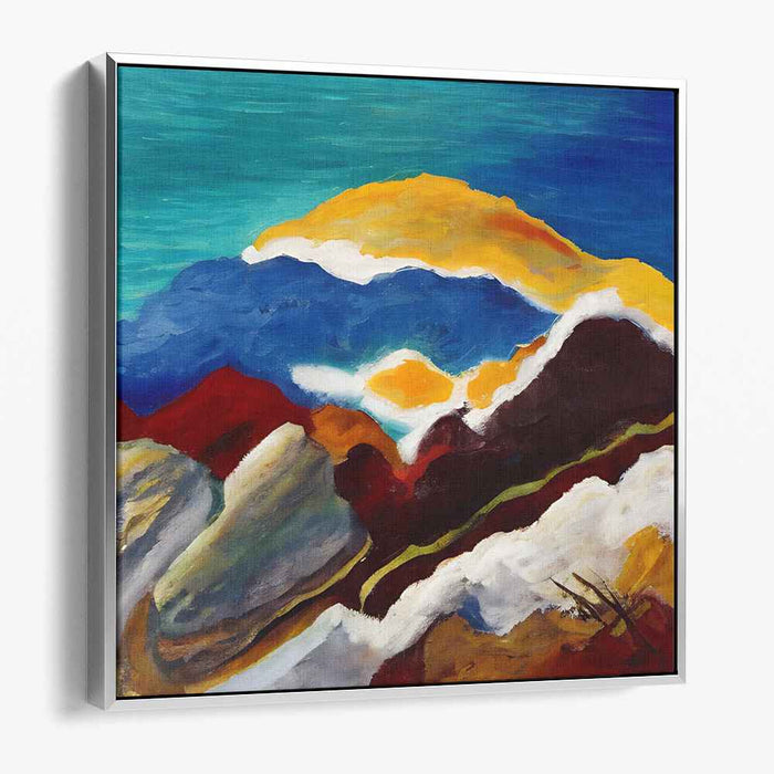 Whispers Of Peaks: Abstract Expressionist Mountain Landscape Canvas Art Print