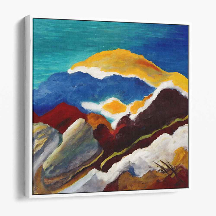 Whispers Of Peaks: Abstract Expressionist Mountain Landscape Canvas Art Print