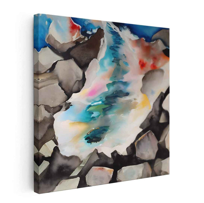 Stone Serenade: Watercolor Landscape with Rocks