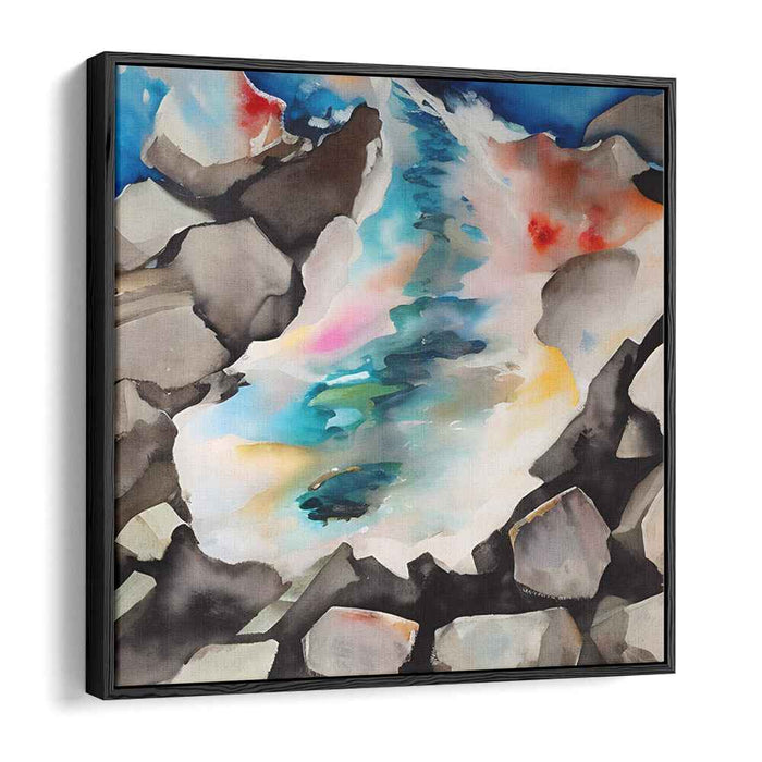 Stone Serenade: Watercolor Landscape with Rocks