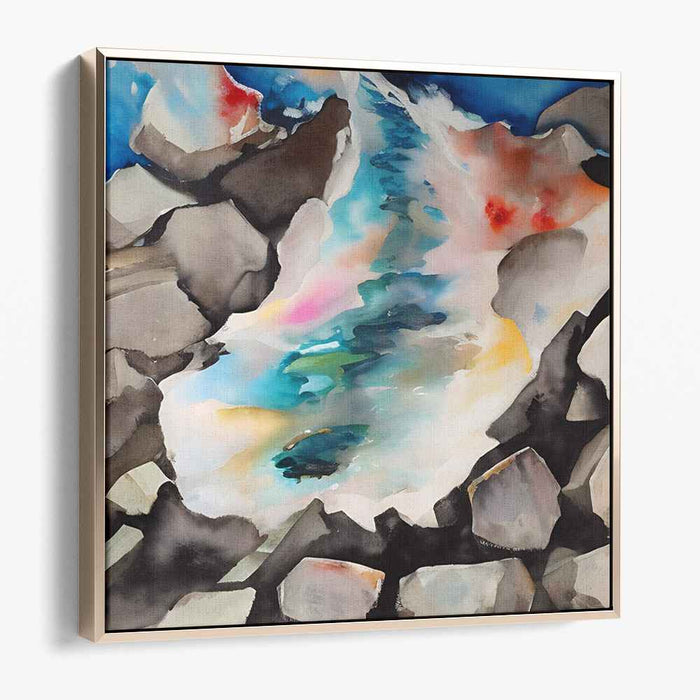 Stone Serenade: Watercolor Landscape with Rocks