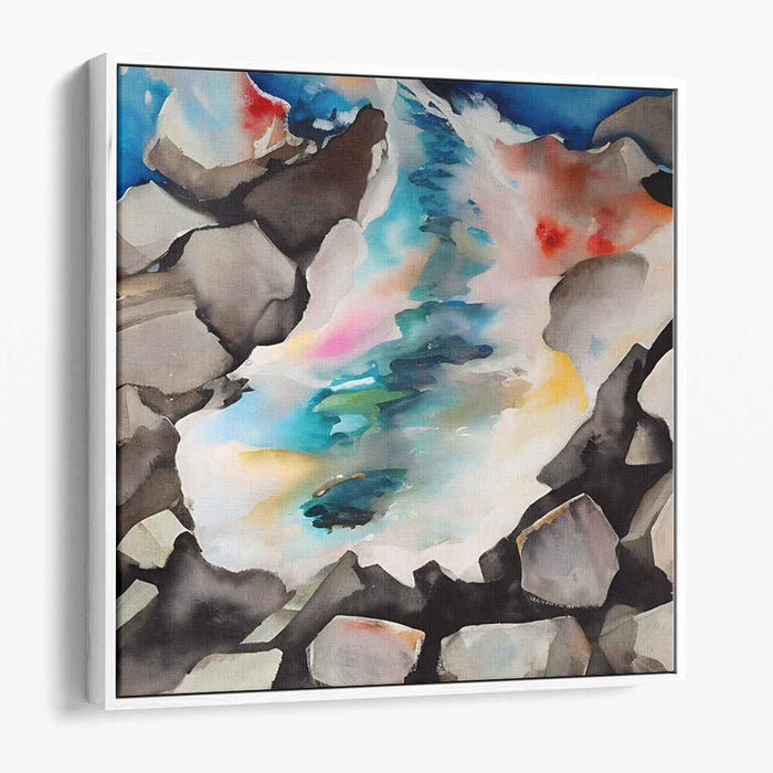 Stone Serenade: Watercolor Landscape with Rocks