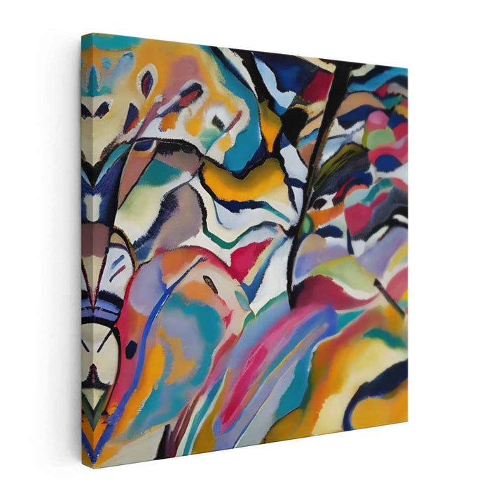 Vivid Mosaic Melody: Abstract Expressionist Colorful Canvas Art Print