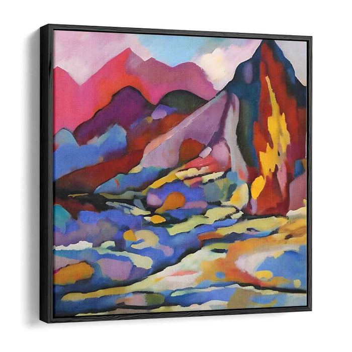 Mountains in Chaos: Abstract Expressionist Mountain Landscape Canvas Art Print