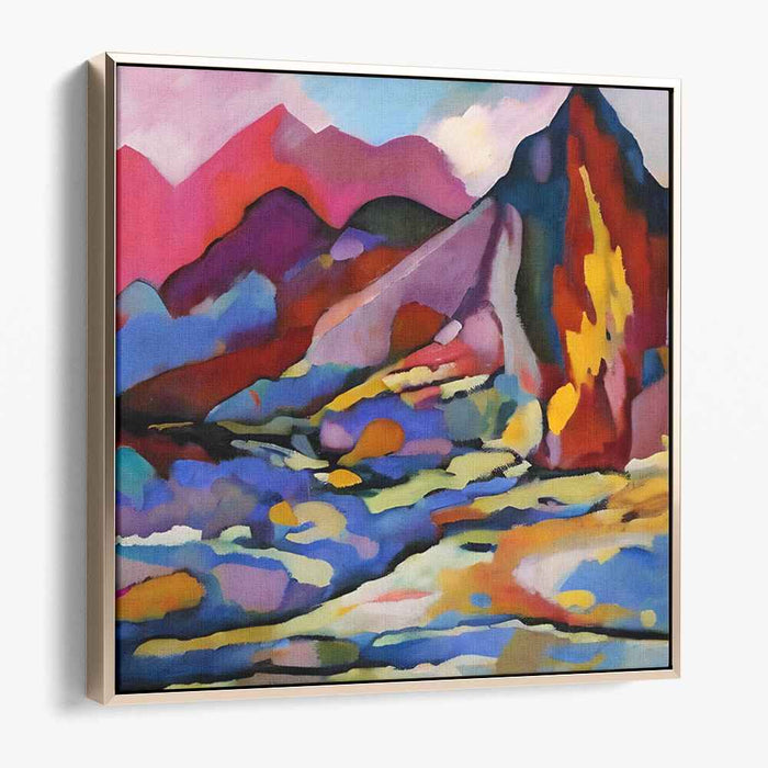 Mountains in Chaos: Abstract Expressionist Mountain Landscape Canvas Art Print