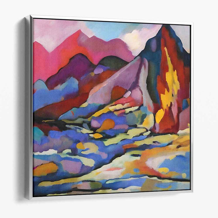 Mountains in Chaos: Abstract Expressionist Mountain Landscape Canvas Art Print