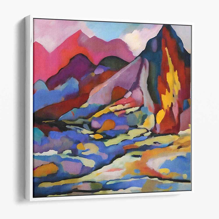 Mountains in Chaos: Abstract Expressionist Mountain Landscape Canvas Art Print