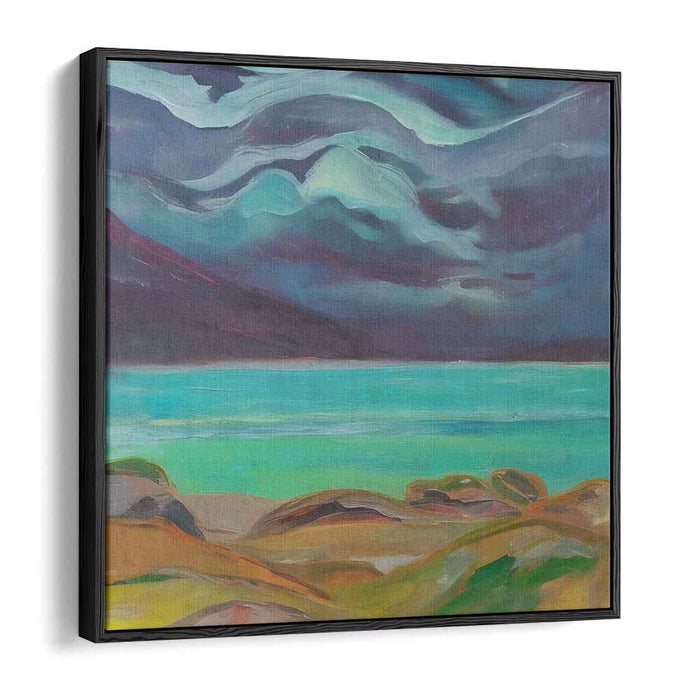 Ethereal Horizon Reflection: Abstract Landscape Canvas Art Print