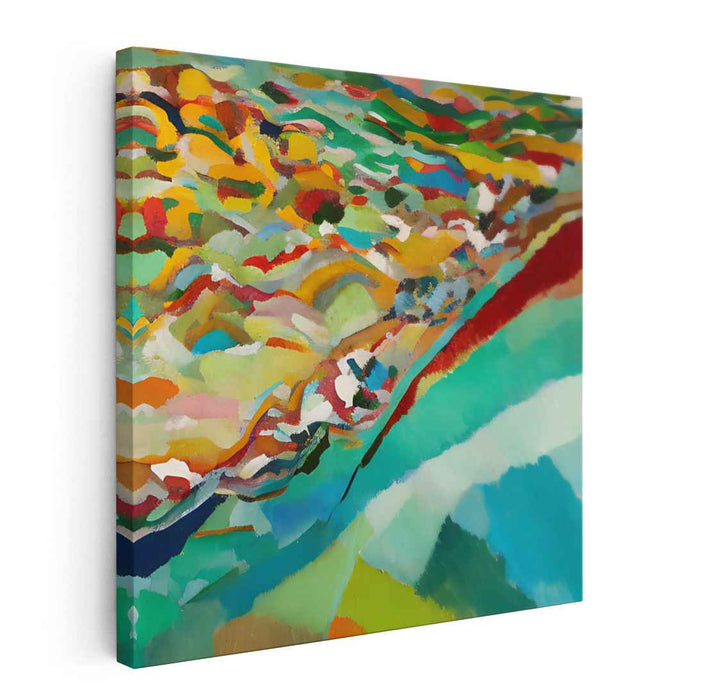 Abstract Vista Spectrum: Abstract Expressionist Colorful Landscape Canvas Art Print