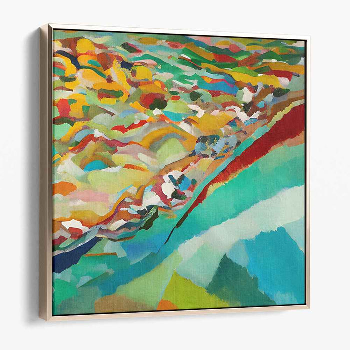 Abstract Vista Spectrum: Abstract Expressionist Colorful Landscape Canvas Art Print