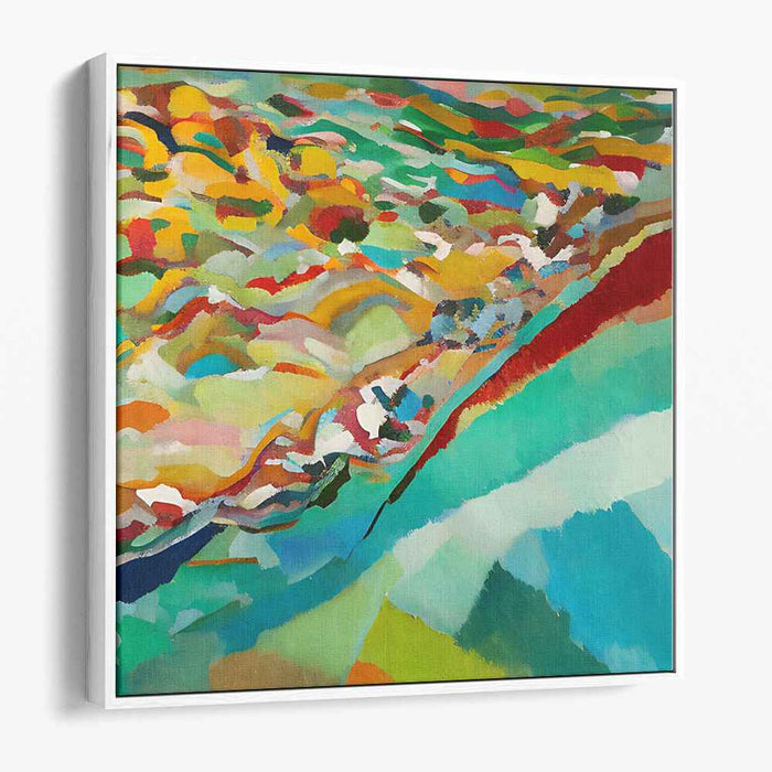 Abstract Vista Spectrum: Abstract Expressionist Colorful Landscape Canvas Art Print