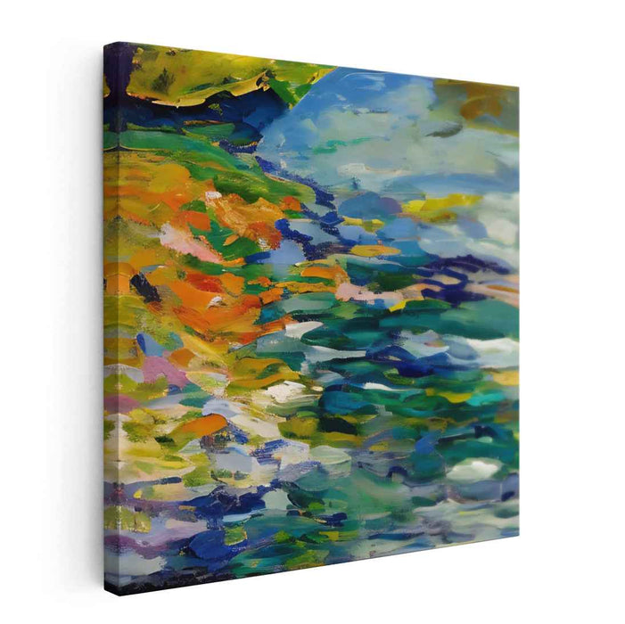 Dynamic Waterscape: Abstract Expressionist Canvas Art Print