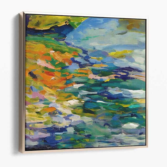 Dynamic Waterscape: Abstract Expressionist Canvas Art Print