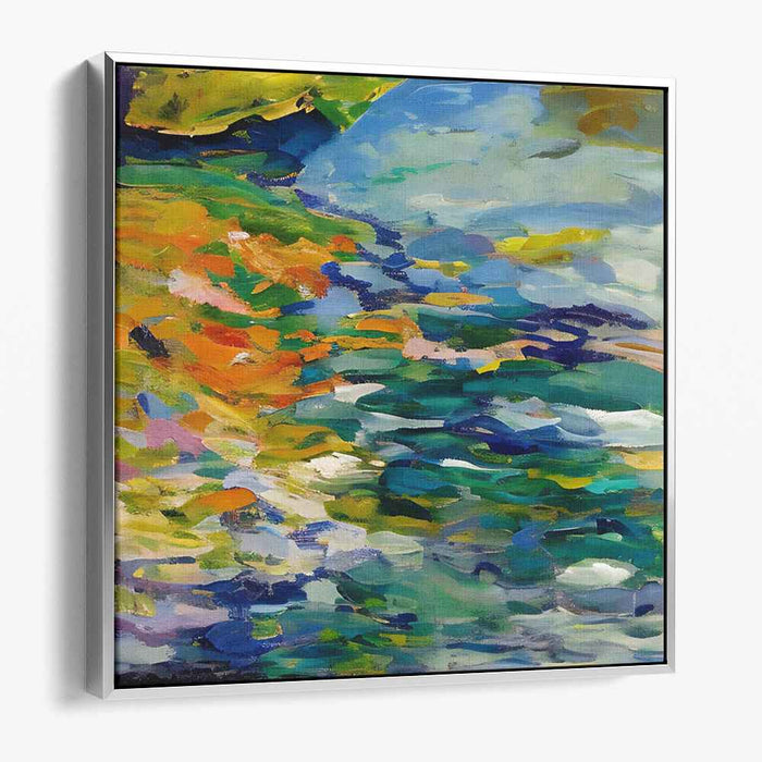 Dynamic Waterscape: Abstract Expressionist Canvas Art Print