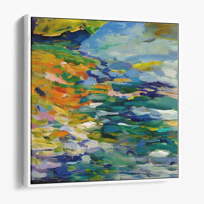 Dynamic Waterscape: Abstract Expressionist Canvas Art Print