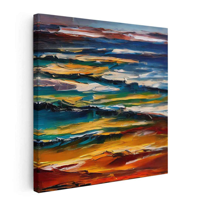 Color Field Fusion: Abstract Expressionist Color Field Canvas Art Print
