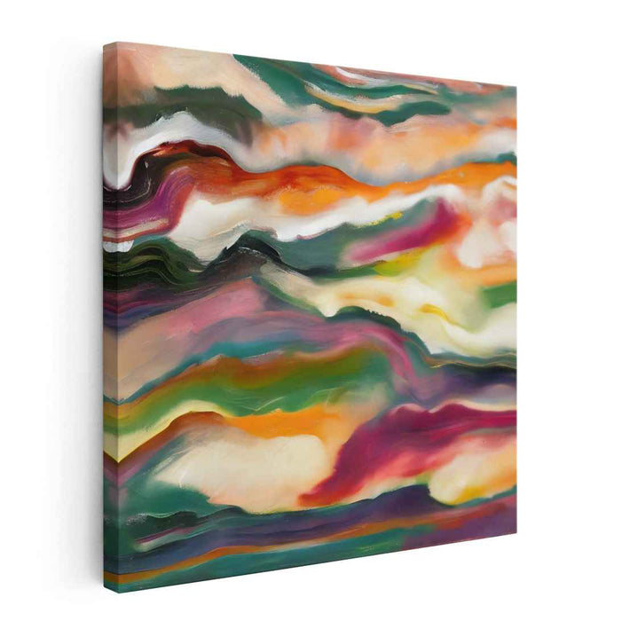 Colorful Melody Dance of Paint: Abstract Expressionist Journey Through Color Canvas Art