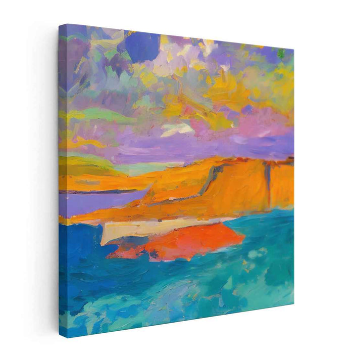 Brushstrokes Of Abyss: Impressionist Cliffside Canvas Art