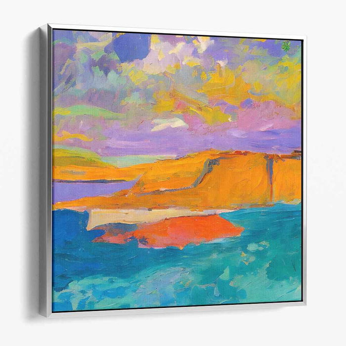 Brushstrokes Of Abyss: Impressionist Cliffside Canvas Art