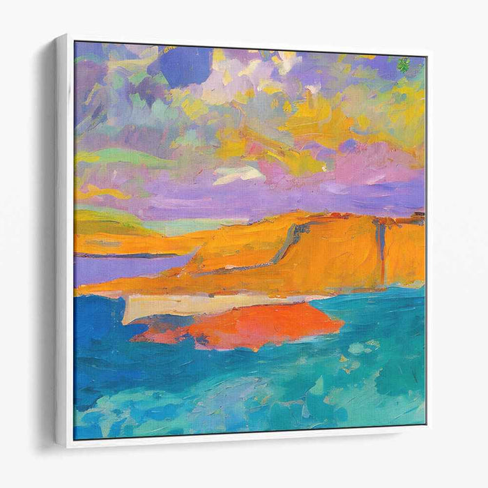 Brushstrokes Of Abyss: Impressionist Cliffside Canvas Art
