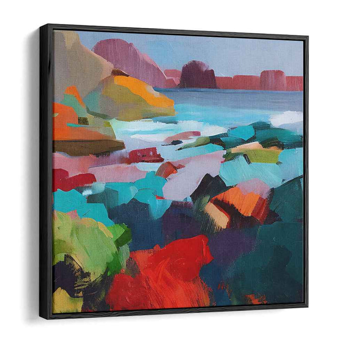 Shattered Earth Symphony: Abstract Expression of a Rocky Shoreline