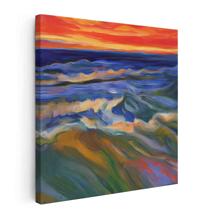Ocean's Mystical Dance: A Vivid Seascape Canvas Art