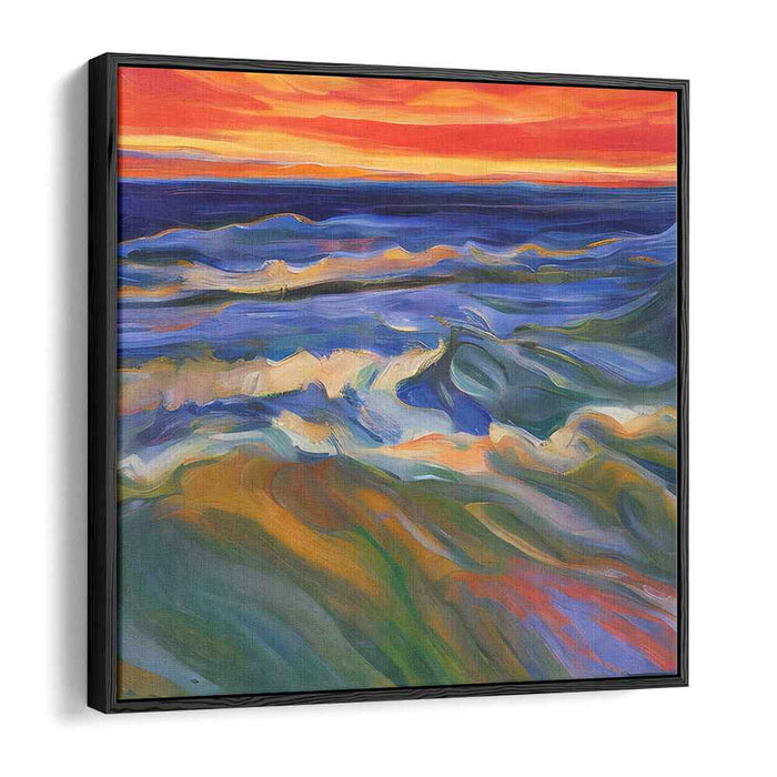 Ocean's Mystical Dance: A Vivid Seascape Canvas Art