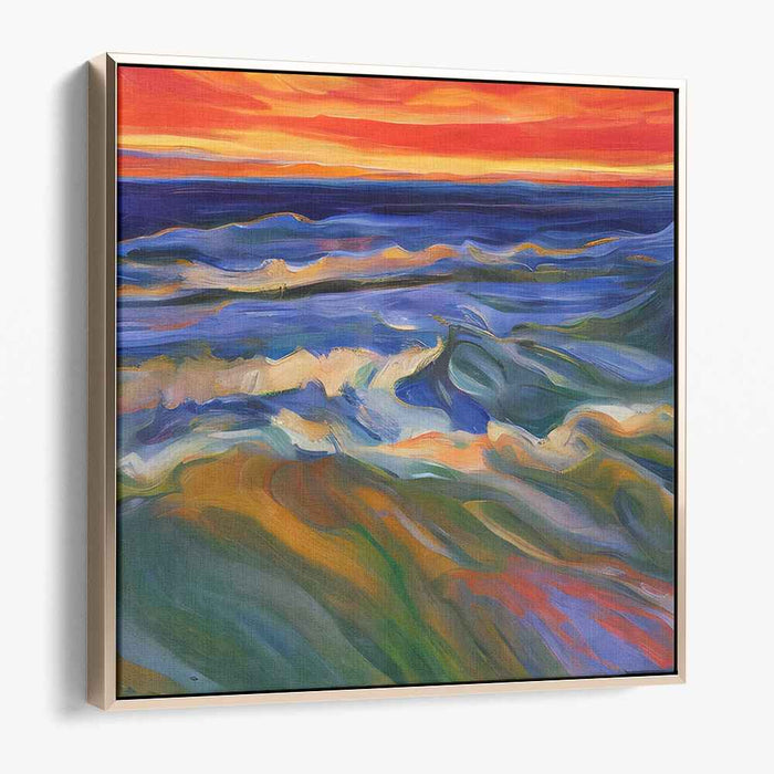 Ocean's Mystical Dance: A Vivid Seascape Canvas Art