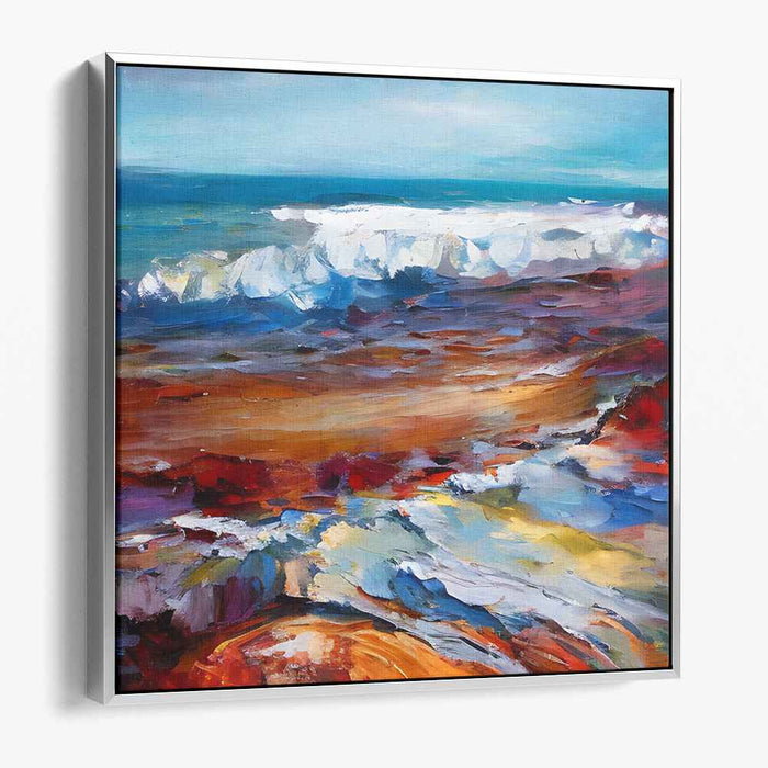 Sea Salt Symphony: Expressive Coastal Impasto Painting