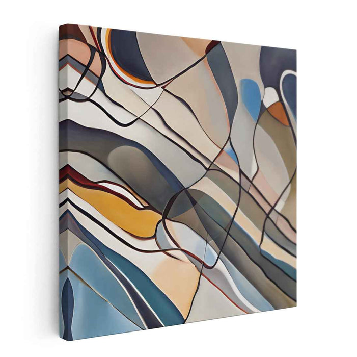 Fluid Intersections: Modern Abstract Flow Canvas Art Print