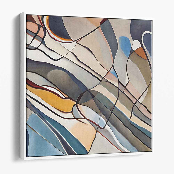 Fluid Intersections: Modern Abstract Flow Canvas Art Print