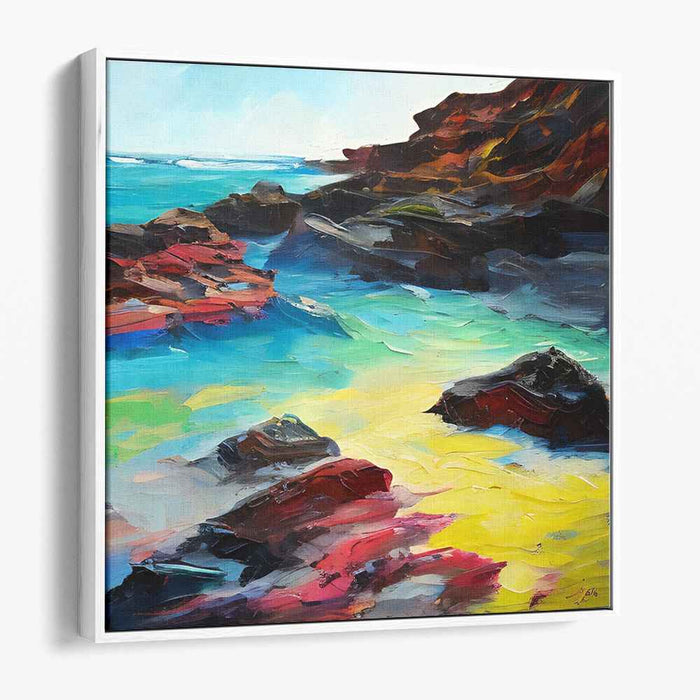 Ethereal Waves Dance: Dynamic Seascape Oil Painting on Canvas