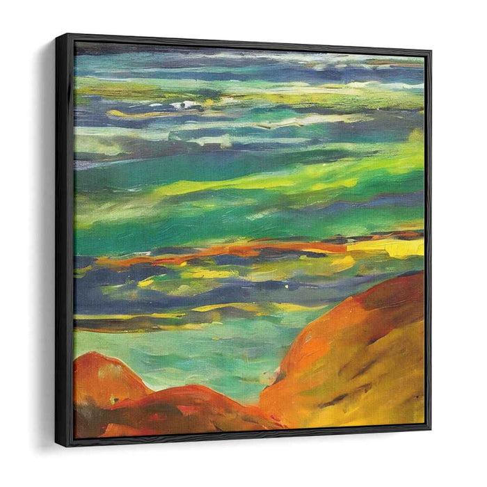 Oceanic Emeralds: Vivid Impressionist Landscape Canvas Art
