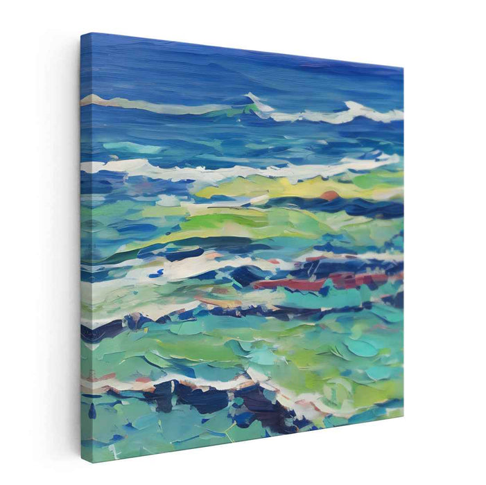 Azure Waves: A Symphony of Ocean Blues Canvas Art Print