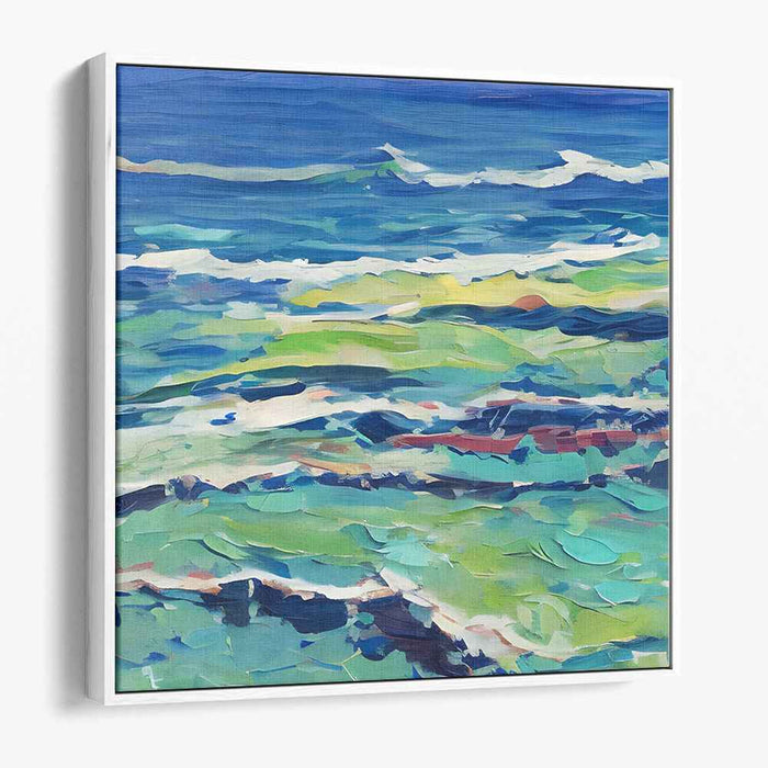 Azure Waves: A Symphony of Ocean Blues Canvas Art Print