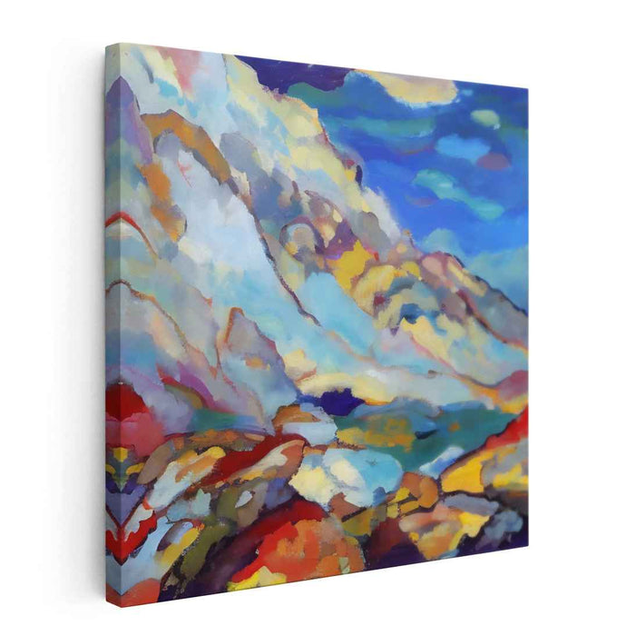 Chromatic Dreamscape Trail: Vivid Abstract Landscape Canvas Art