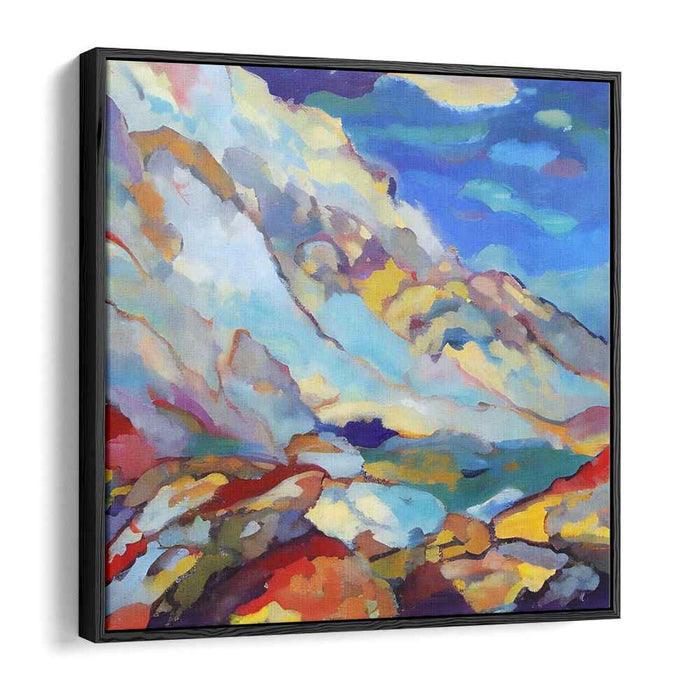 Chromatic Dreamscape Trail: Vivid Abstract Landscape Canvas Art