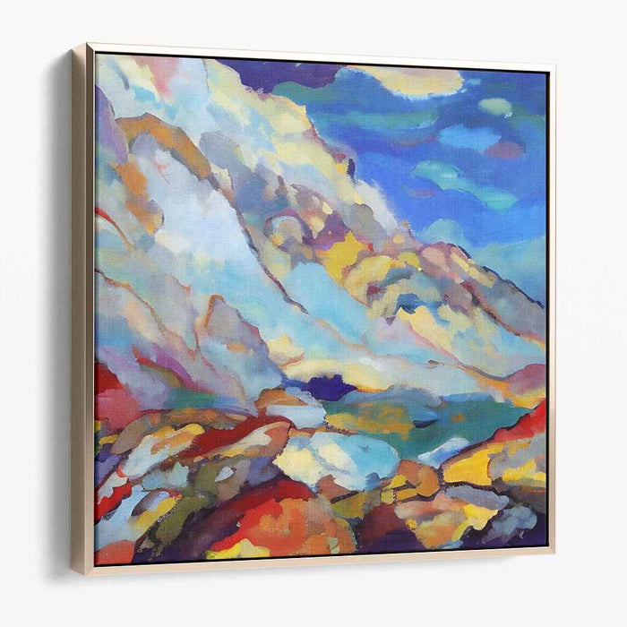 Chromatic Dreamscape Trail: Vivid Abstract Landscape Canvas Art