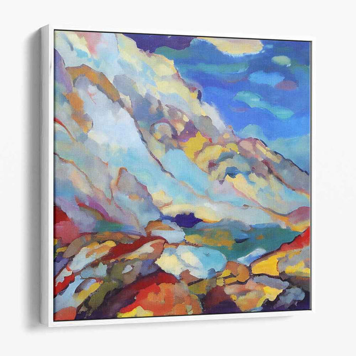 Chromatic Dreamscape Trail: Vivid Abstract Landscape Canvas Art