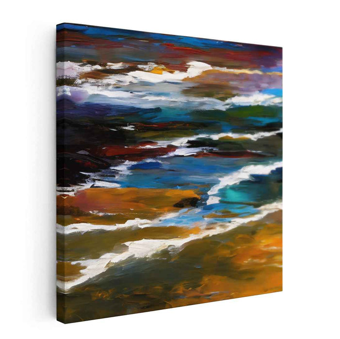 Colorful Ripples: Abstract Landscape Canvas Art