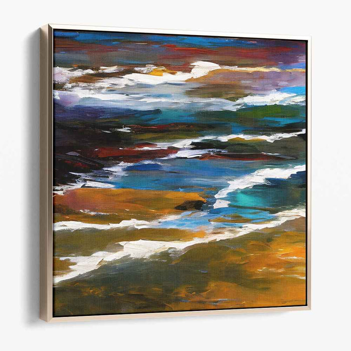 Colorful Ripples: Abstract Landscape Canvas Art